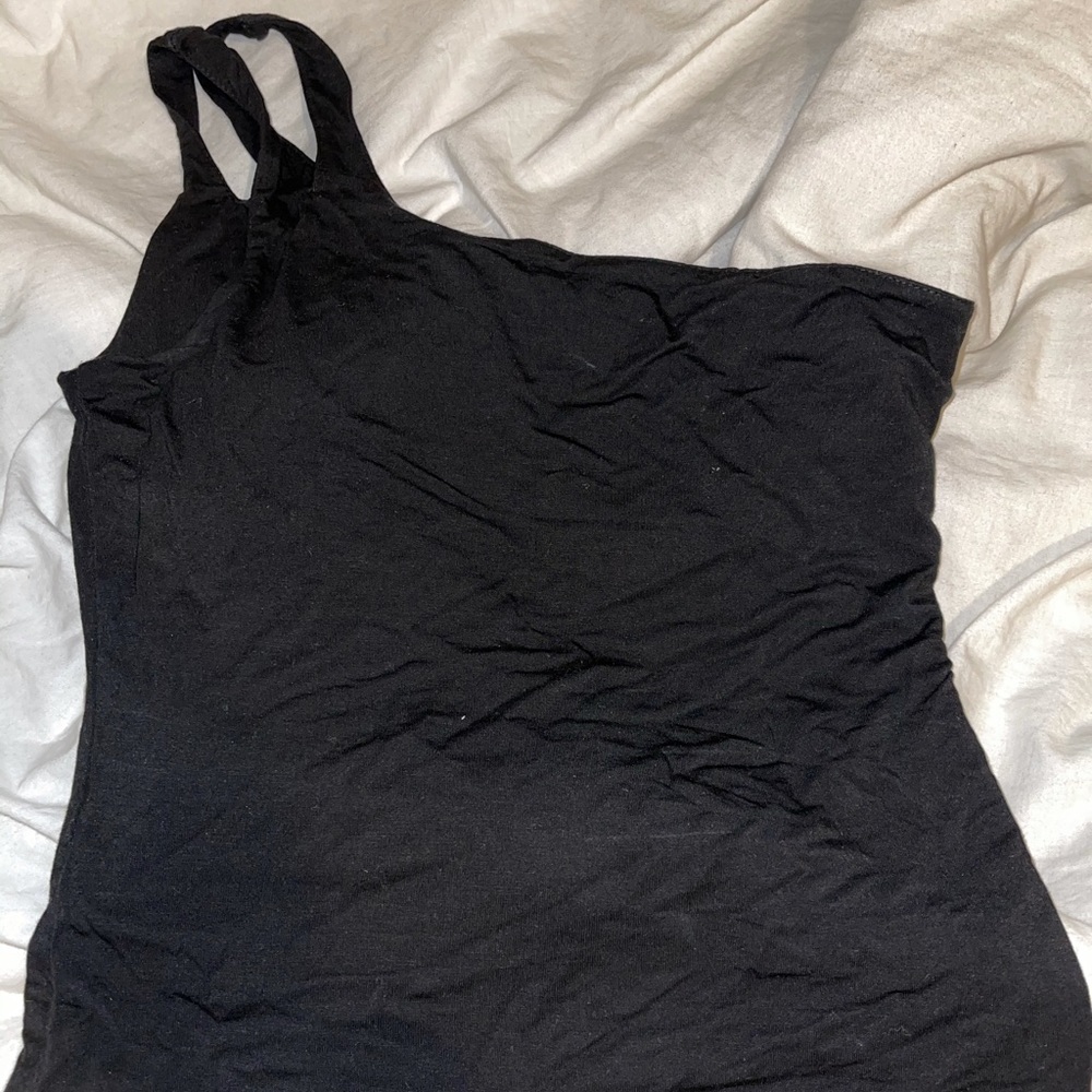 black one shoulder top